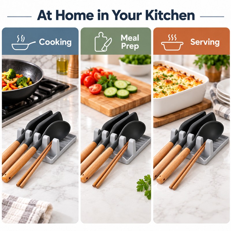 Kitchen Spoon Holders Fork Spatula Rack Shelf Organizer Plastic Chopsticks