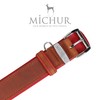 Michur Charly Leather Dog Collar, Brown / Red, Leather Dog