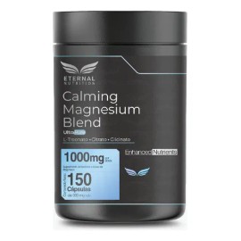 Eternal Nutrition Calming Blend Magnesio Quelado 150 Cápsulas Bisglicinato Citrato Treonato Porciones 1000 Relajación Muscular Sueño Profundo Calma