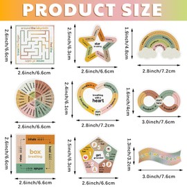 Libima 72 Pieces Anxiety Sensory Stickers Textured Stickers Fidget Mindfulness Sticker School Counselor Supplies Adult Sensory Items Anxiety Relief, 9 Styles (Vintage Color)