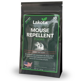 10 Pack Extra-Strength Mouse & Rodent Repellent Pouches. 60% Essential Oil - These are The Strongest Mouse Repellent Pouches Available! Made in USA