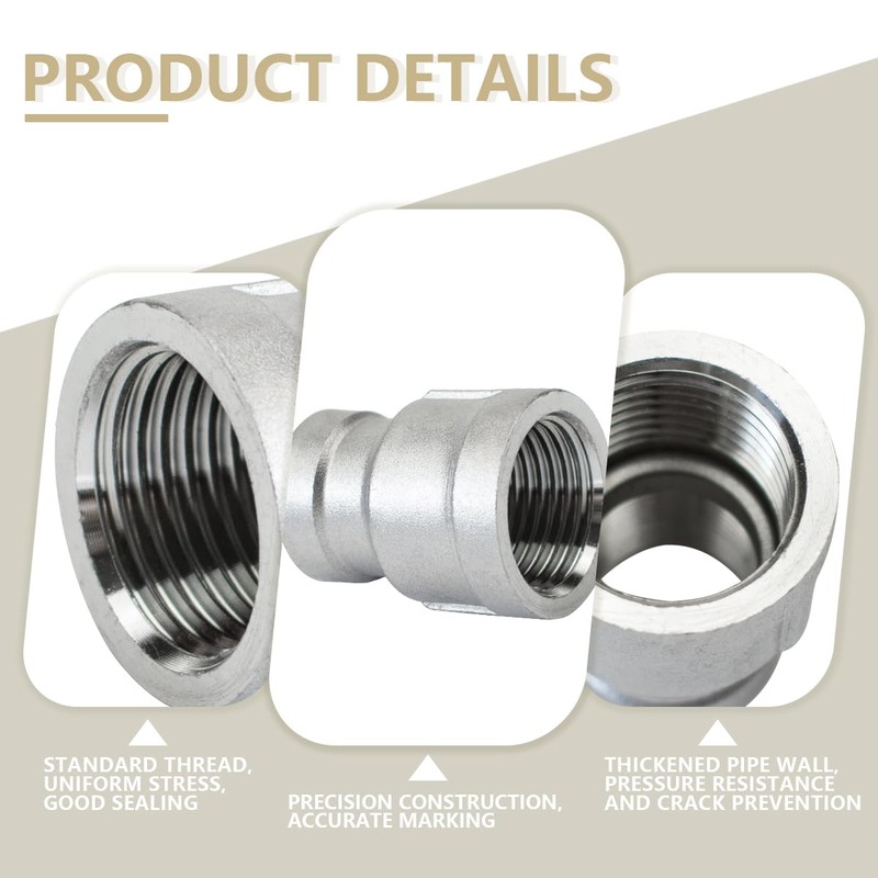 Bwintech 2 Pcs 1/4" Female to 3/8" Female BSP Thread