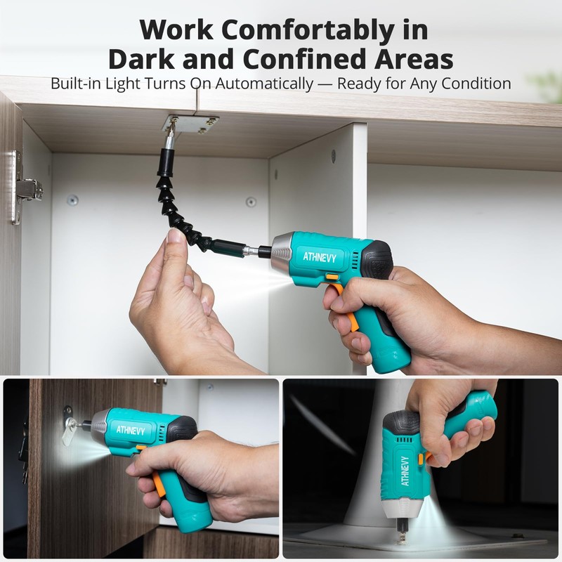 Electric Screwdriver, Rechargeable 3.7V Cordless Screwdriver with 29pc Bit Set,