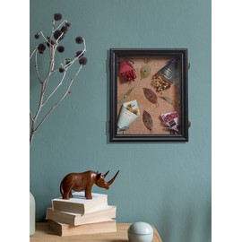 10x12 Shadow Box, Front Opening Shadow Box Frame with Lid, Hinged Shadow Box Diplay Case for Badges Keepsake Photos Awards-Black