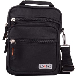 Unisex Canvas Style Multi-Functional Practical Shoulder Cross Body Utility Bag with Belt Loop - Black