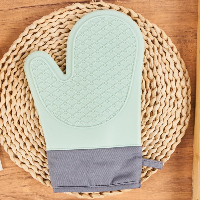 Star Elm Heat Resistant Silicone Oven Mitts, 500°F Non-Slip Mitts