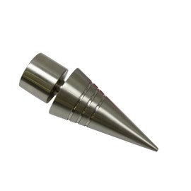 GARDINIA Endknöpfe für Gardinenstangen, 2 x Endstück Spitze, Serie Chicago, Metall, Edelstahl-Optik, Durchmesser 20 mm