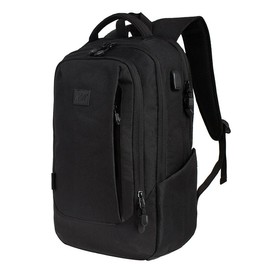 WOLT Travel Laptop Backpack,Airplane Approved Carry on Business Bag with USB charger PortCollege,Travel,Business,Teacher Bags,Black Computer Backpacks,Shoulder Bag - Color: Black