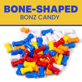 Bone Shaped Bonz Candy - Approx 400 Bone Candy For Kids - 1 Pound Of Bulk Vending Candy - Dog Bonz Candy