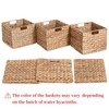 12x12x10in Water Hyacinth Storage Basket Large, Folding Cube Woven Wicker