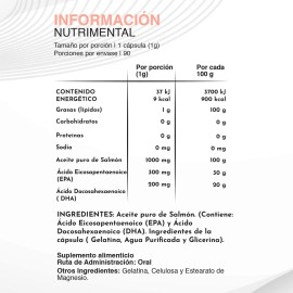 Omega 3 De Salmón 90 Cápsulas Aceite De Salmon Peptofrance Sin Sabor