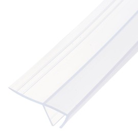 uxcell Shower Door Side Seal, WidenF-Type Shower Door Sweep for 1/2" Glass 130" Long Silicone Frameless Glass Door Seal Strip, Stop Shower Leaks, Clear