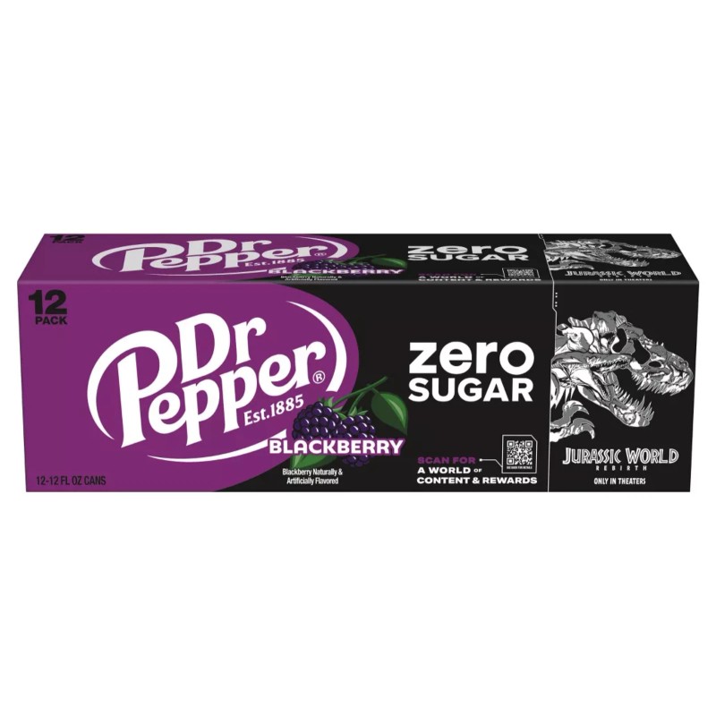 Dr Pepper Blackberry Zero Sugar Soda Jurassic World Rebirth 12