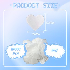 Biodegradable Confetti Wedding - White Paper Confetti Hearts, 50g (5000 Pieces) - Eco-Friendly Heart-shaped for Weddings & Celebrations