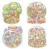3D Sticker Scene, 4 Pack Cute Cartoon 3D House Stickers
