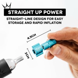 Peaty's CO2 Tyre Inflator Head Only - Unique Compact Straight Line Design for Maximum Airflow & Rapid Inflation, Presta Valve Compatible Bike Tire Pump for Mountain, Road & Gravel Bikes - Punch