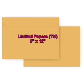 Limited Papers® 9" x 12" Booklet Envelope, Open Side, 28# Brown Kraft, Box of 250