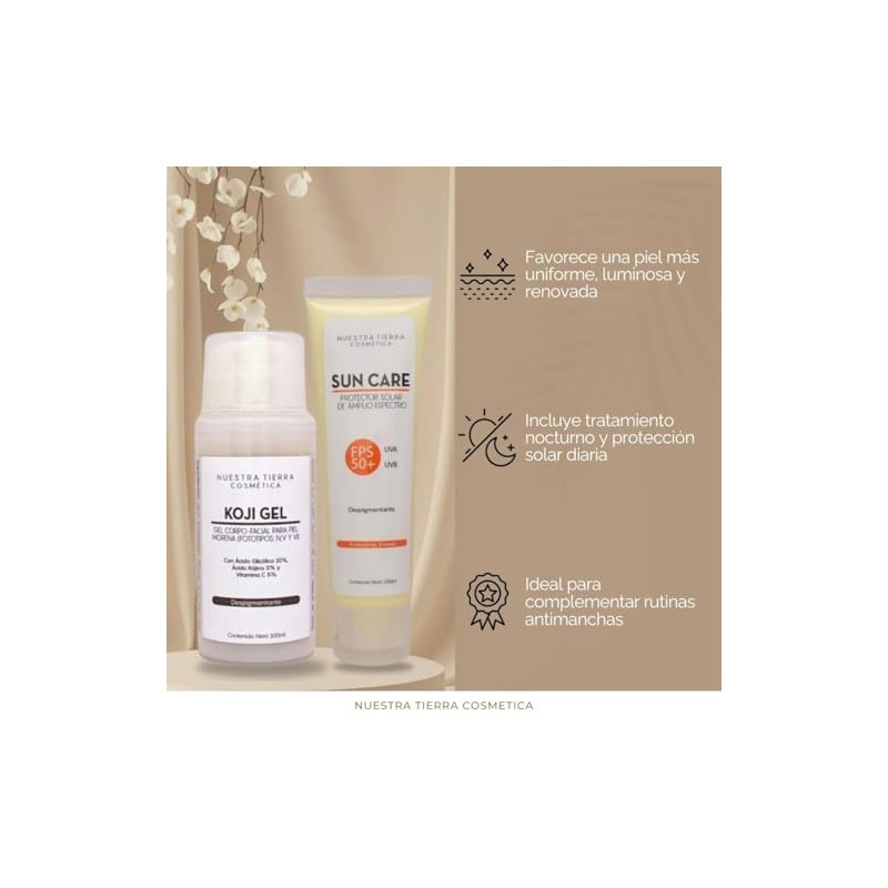 Nuestra Tierra Cosmética Koji Gel Despigmentante con Ácido Glicólico, Ácido