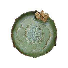 Bakayoyo Ceramic Ground Bird Bath Bowl for Outside, BirdBath Bowl Only, Ground Bird Feeders and birdbath for Outdoors, Tabletop，Balcony and Garden