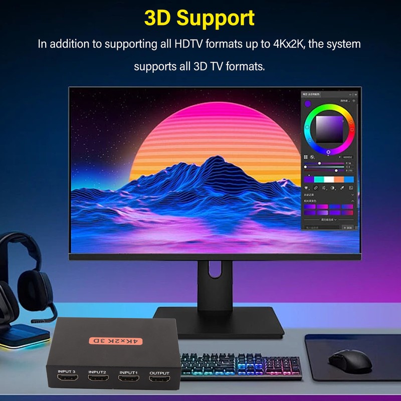 3 in 1 Out HD Multimedia Interface Switch 4K 30Hz