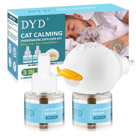 DYD Difusor de Feromonas Calmante para Gatos, Feromonas para Gato con 1 Difusor + 2 Recambios 48 ml, Reduce el Estrés y la Ansiedad Combate el Marcaje con Orina y Los Arañazos