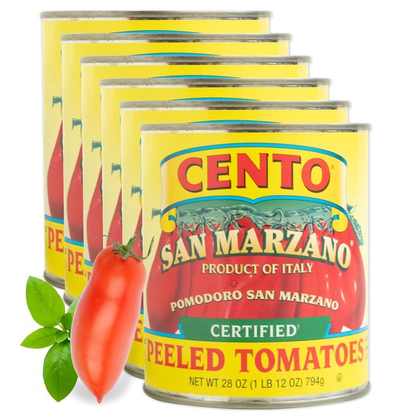 Cento Certified San Marzano Whole Peeled Tomatoes, 28 Oz (Pack
