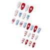 4th of July Press on Nails-Medium Almond Fake Nails Red