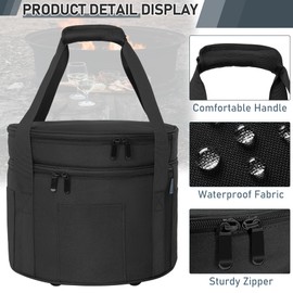 OUUTMEE Dutch Oven Bag for 10 & 12 Inch, 2 Layers Travel Bag