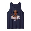 Capricorn AF Vibes Queen Energy Zodiac Crown Afro Regal Tank