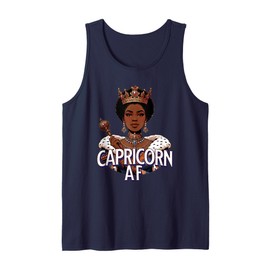 Capricorn AF Vibes Queen Energy Zodiac Crown Afro Regal Tank Top
