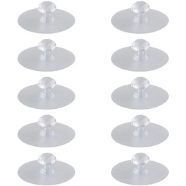 WHYHKJ 10PCS Cabinet Drawer Pull Knobs Self Adhesive Transparent Crystal Shaped No Drill Suction Cup Handles Suitable for Wardrobe Kitchen Bathroom Vanity Furniture Doors and Windows