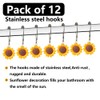 Sunflower Shower Curtain Hooks Rustproof Stainless Steel Decorative Shower Curtain