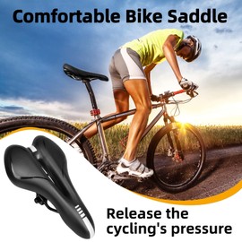 Bicycle Saddle Men's Comfortable, Gel MTB Saddle Bicycle Saddle, Ergonomic Sports Saddle for Mountain Bikes, for Women Men, Bicycle Saddles Hollow Road Bike Saddle Mountain Bike Accessories