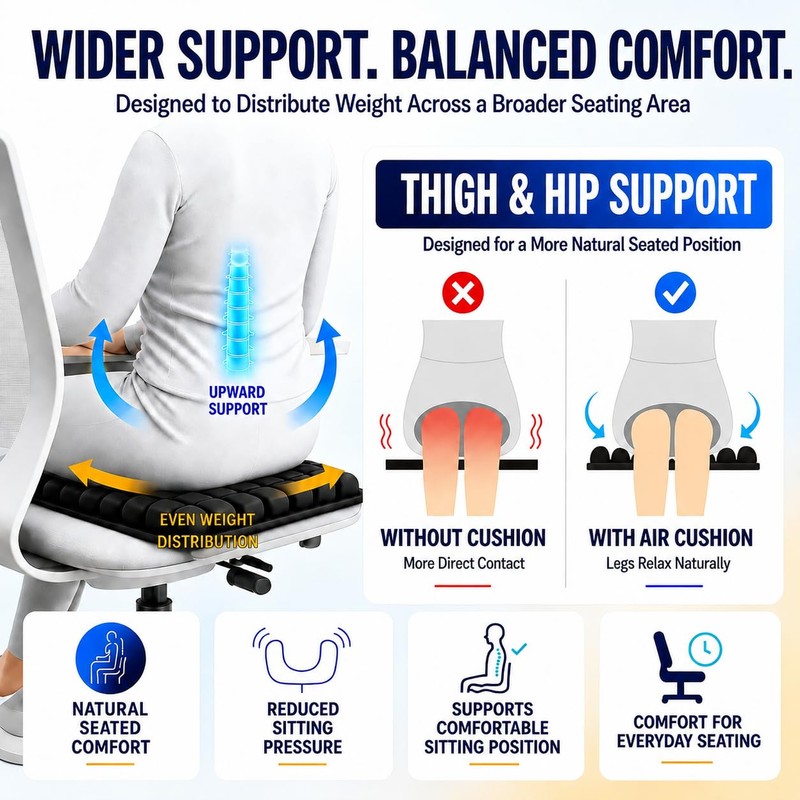 Portable Inflatable Seat Cushion for Wheelchair Car Office Pressure Relief