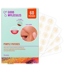 Good Molecules Pimple Patches for Face, 60 Pack – Ultra-Thin Hydrocolloid Acne & Zit Patches, Invisible Under Makeup, Clinically Tested Acne Spot Treatment