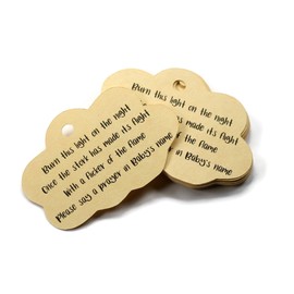Cloud Shaped Favor Tags with Poem for Baby Shower - 15pc (Antique Gold)
