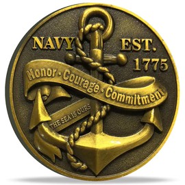 USA-Navy Core Value Sailor's Creed Challenge Coin (Single Coin)
