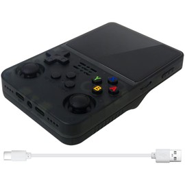 Qblahip New R36S Retro Handheld Game Console with 128G 3.5 Inch IPS Screen Built-in 15000 Games Open Source Linux System 640x480 Resolution Portable Pocket Video Player (Black)