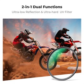 K&F Concept 46mm UV Filter Ultra Low Reflection Tempered Glass Protection Lens Filter, Slim Lens HD Optical Glass Scratch-resistant, Ultraviolet Filters for DSLR Cameras (Nano-X Series)