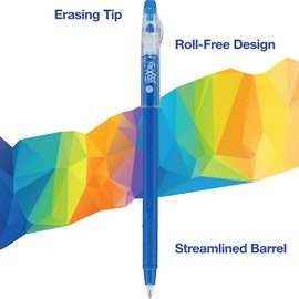 Pilot FriXion ColorSticks Erasable Gel Ink Pens, Fine Point, Black and Blue Inks, 8 Count (16435)
