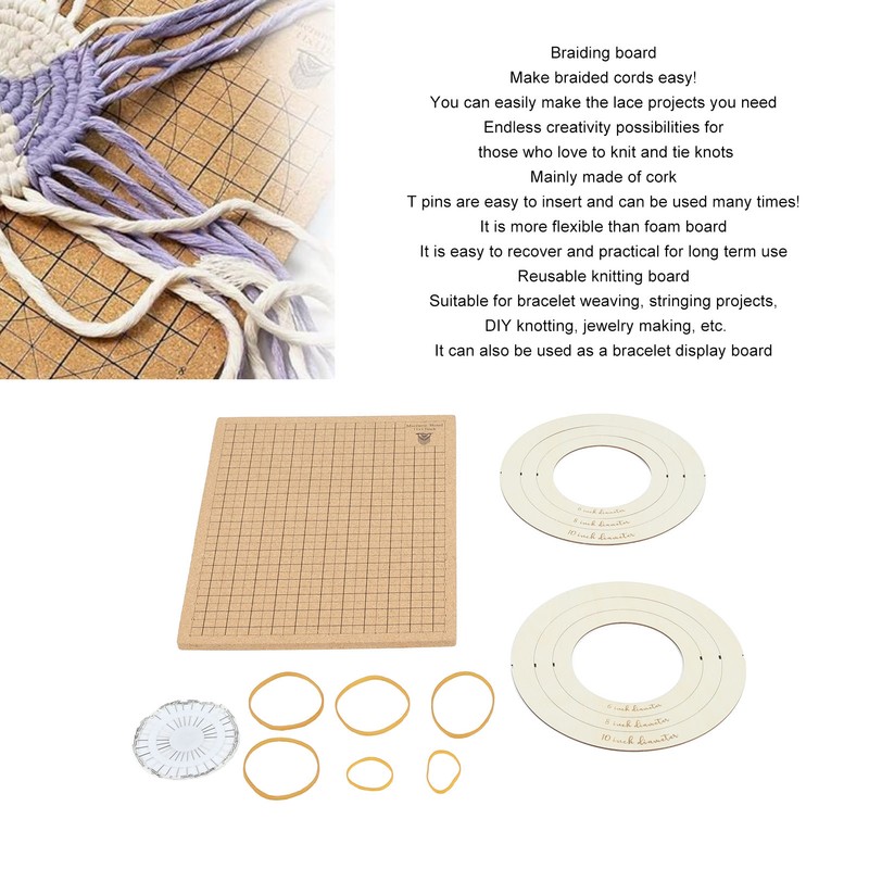 Macrame Board 11x15in Lightweight Macrame Braiding Board Reusable Grids Braiding