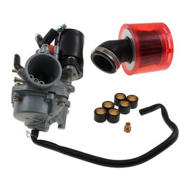 2EXTREME Carburettor Set Unthrottled Open - Includes 18mm Carburettor, Sport Air Filter & Variomatic Weights - for Minarelli, 1E40QMB, CPI, Keeway, Generic - Tuning Kit for Decephelling 2-Stroke Scooters