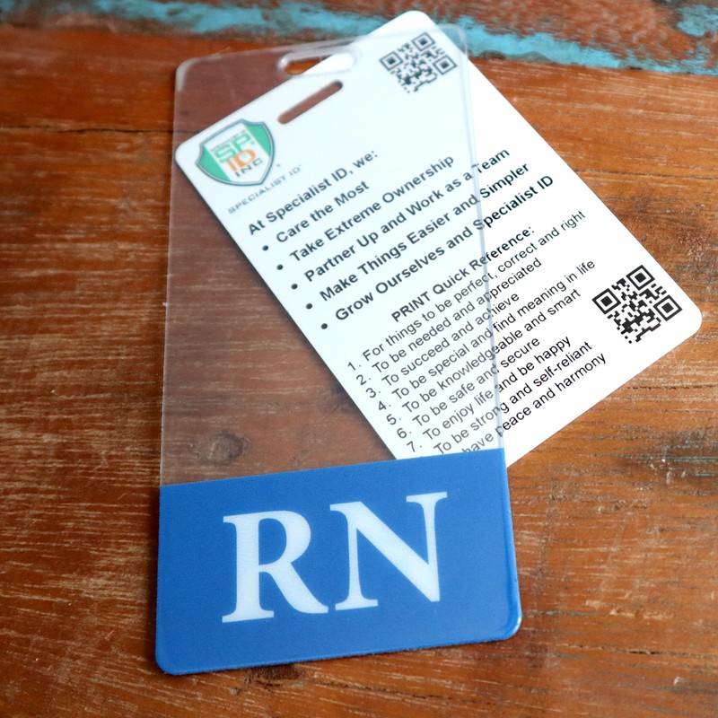 Clear RN Badge Buddy Vertical - Hospital & Nurse ID