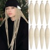 Leeven 8 Packs Blonde Braiding Hair Extensions Pre Stretched for