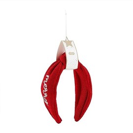 Mud Pie Women's Christmas Embroidered Headband, Red, One Size