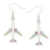 Liavy's Airplane Fashionable Earrings - Sparkling Crystal - Fish Hook