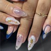 Gleamrain Almond Press on Nails Medium with French Design Blush