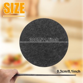 LOPYXBR Pack of 8 felt coasters, round, 30 cm, place mat made of robust felt, grey felt coasters, large felt coasters, round place mat for plates, pots, glasses or as a place mat