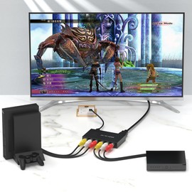 Uzifhdhi 2 Port RCA to HDMI Converter, AV to HDMI Converter with HDMI Cable