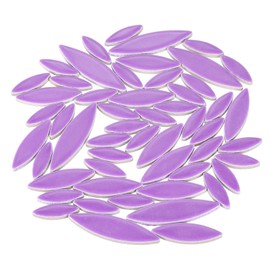 sourcing map Ceramic Mosaic Tile, About 200g Teardrop Leaf Tile Mosaic Block for Handicrafts Artwork, Deep Purple